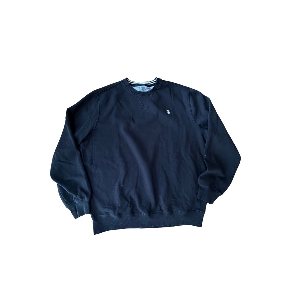 US Polo Assn Mens XL Black Crewneck Sweatshirt Embroidered Logo Pullover
